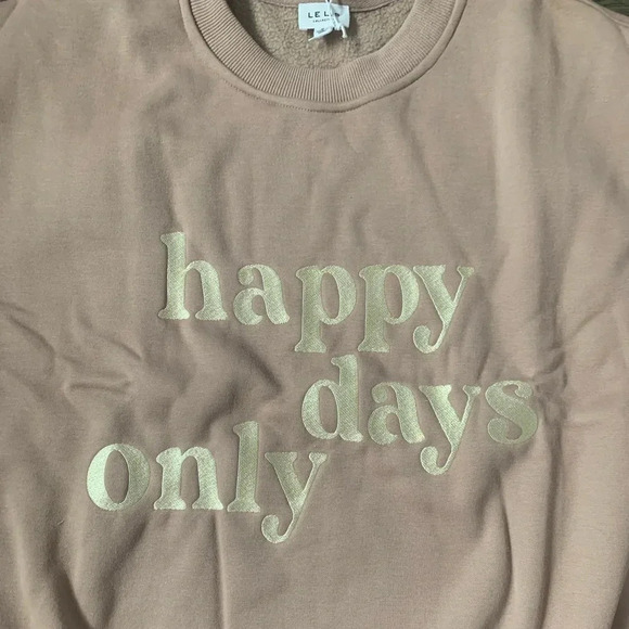 Le Lis Happy Days Only Embroidered Oversized Sweatshirt - Size S - Cocoa - NWT - Picture 9 of 11